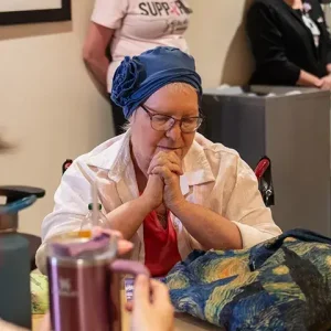 Woman at support group