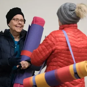 Women at yoga event