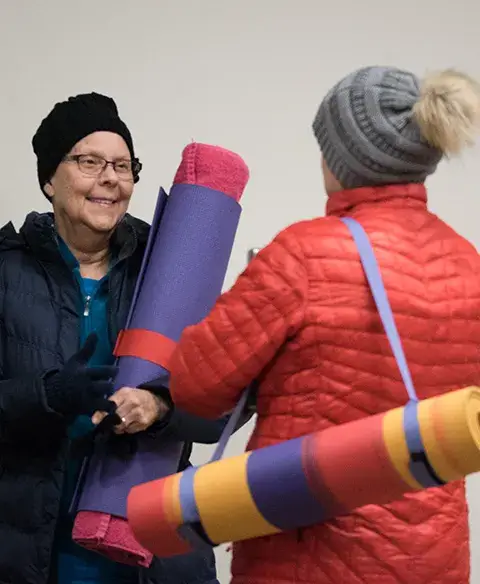 Women at yoga event