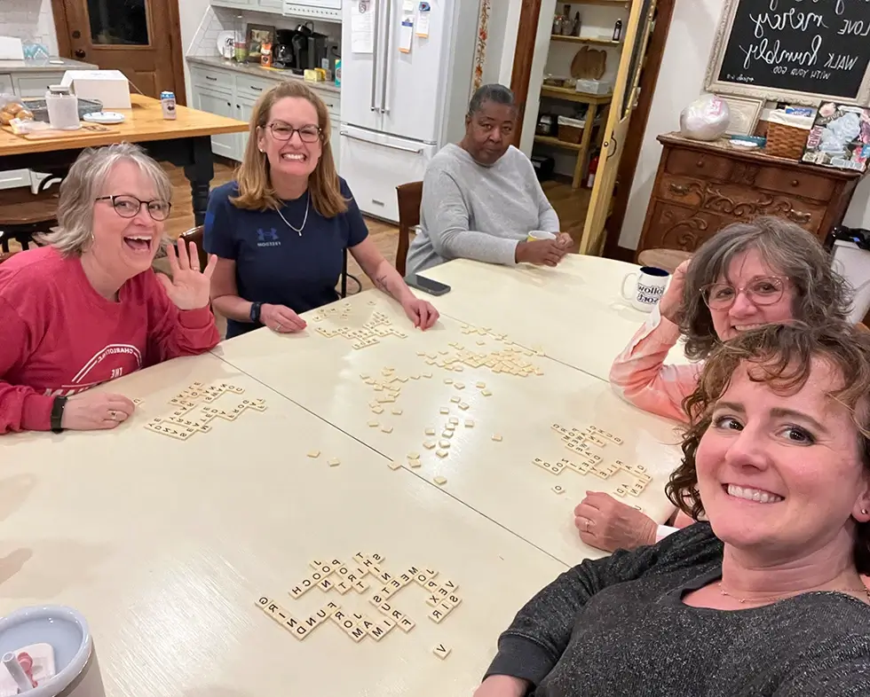 Women playing game
