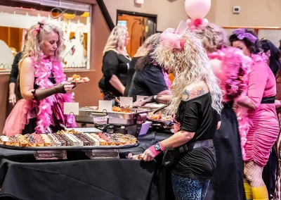 Gala guests make their dinner plates