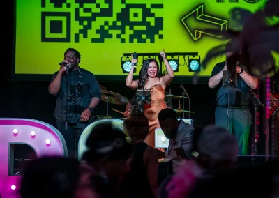 A live band performs