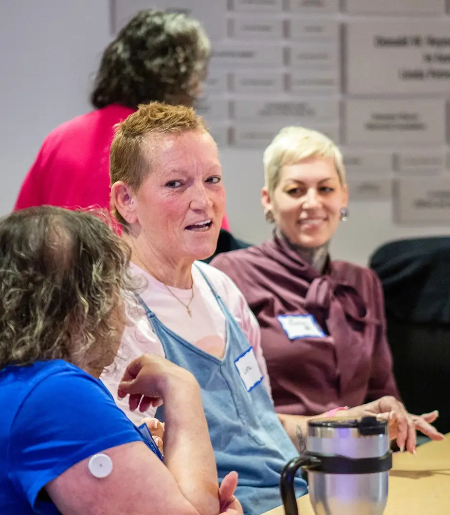 Women conversing at support group