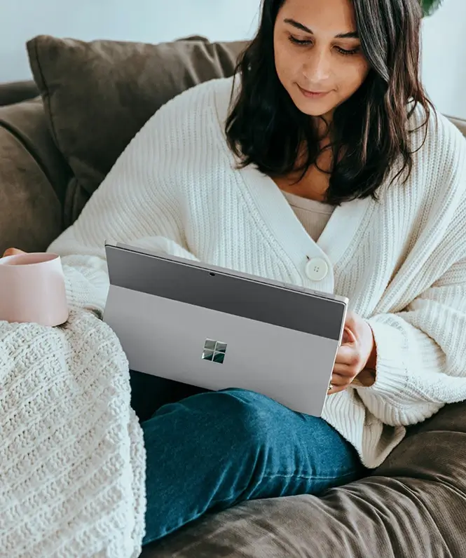 Woman on video call