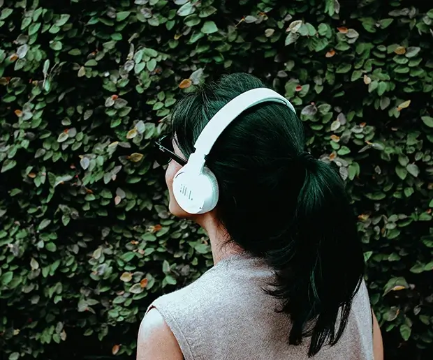 Woman Wearing Headphones